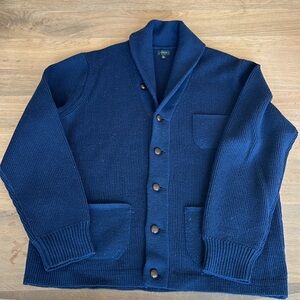 J.Crew Navy Wool Cardigan XL- Barely Worn, like new!